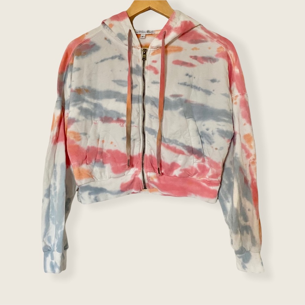 Young Fabulous & Broke Crop Tie Dye Hoodie